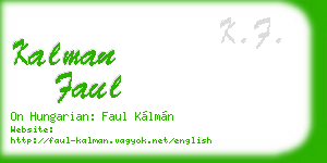kalman faul business card