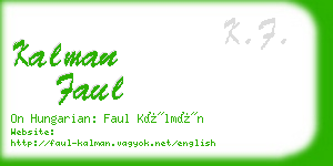 kalman faul business card